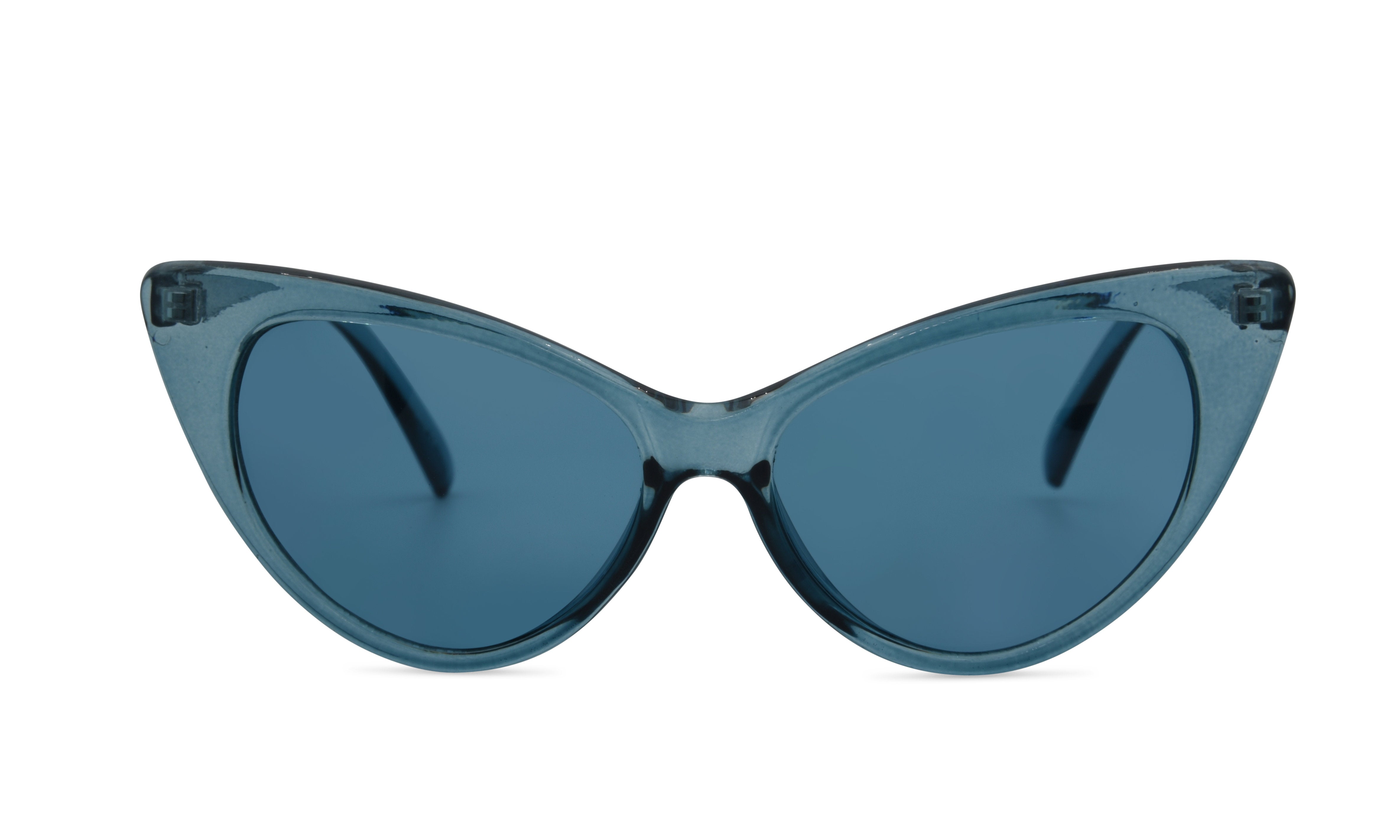 Blue clear dramatic cat eye glasses