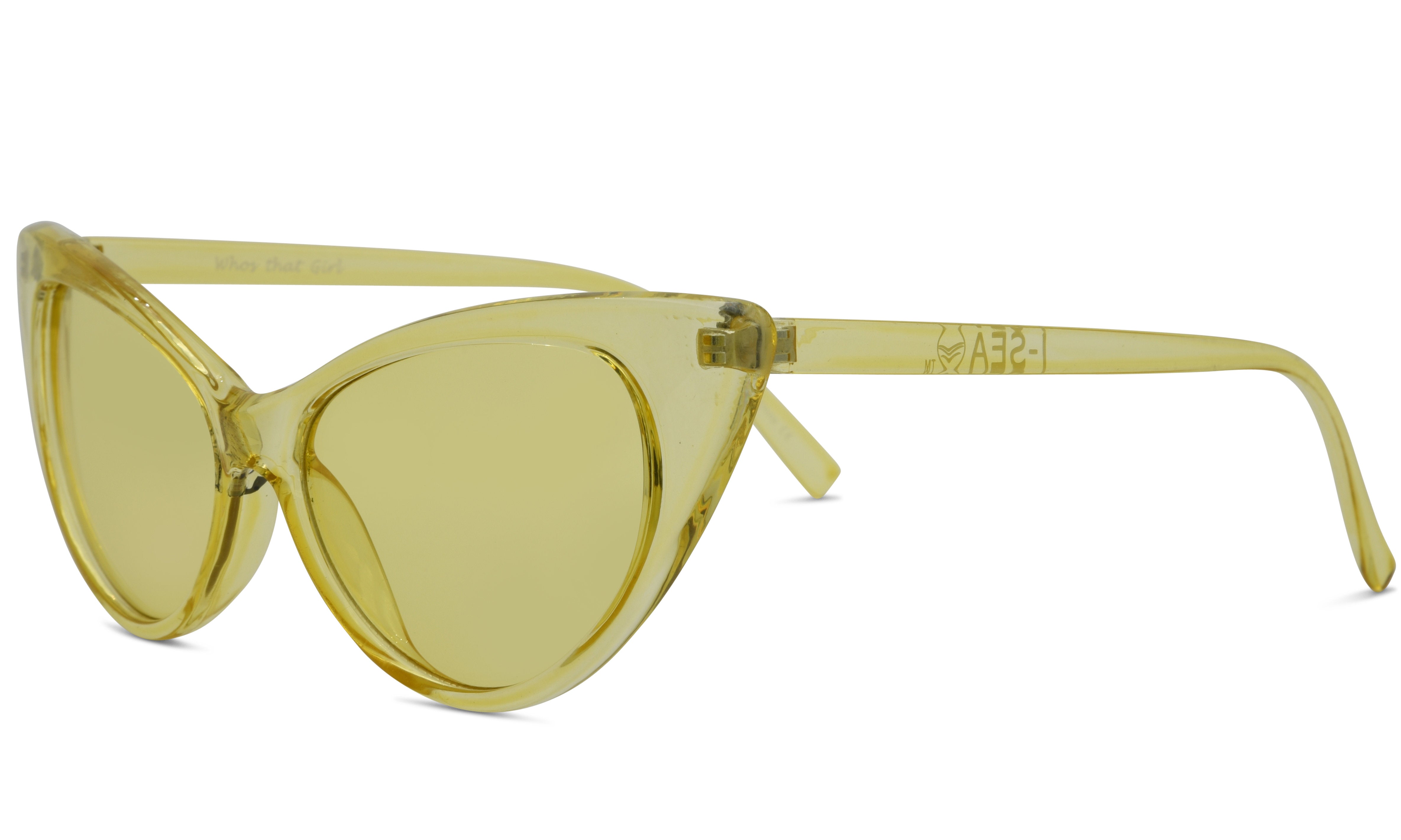 Yellow clear dramatic cat eye glasses