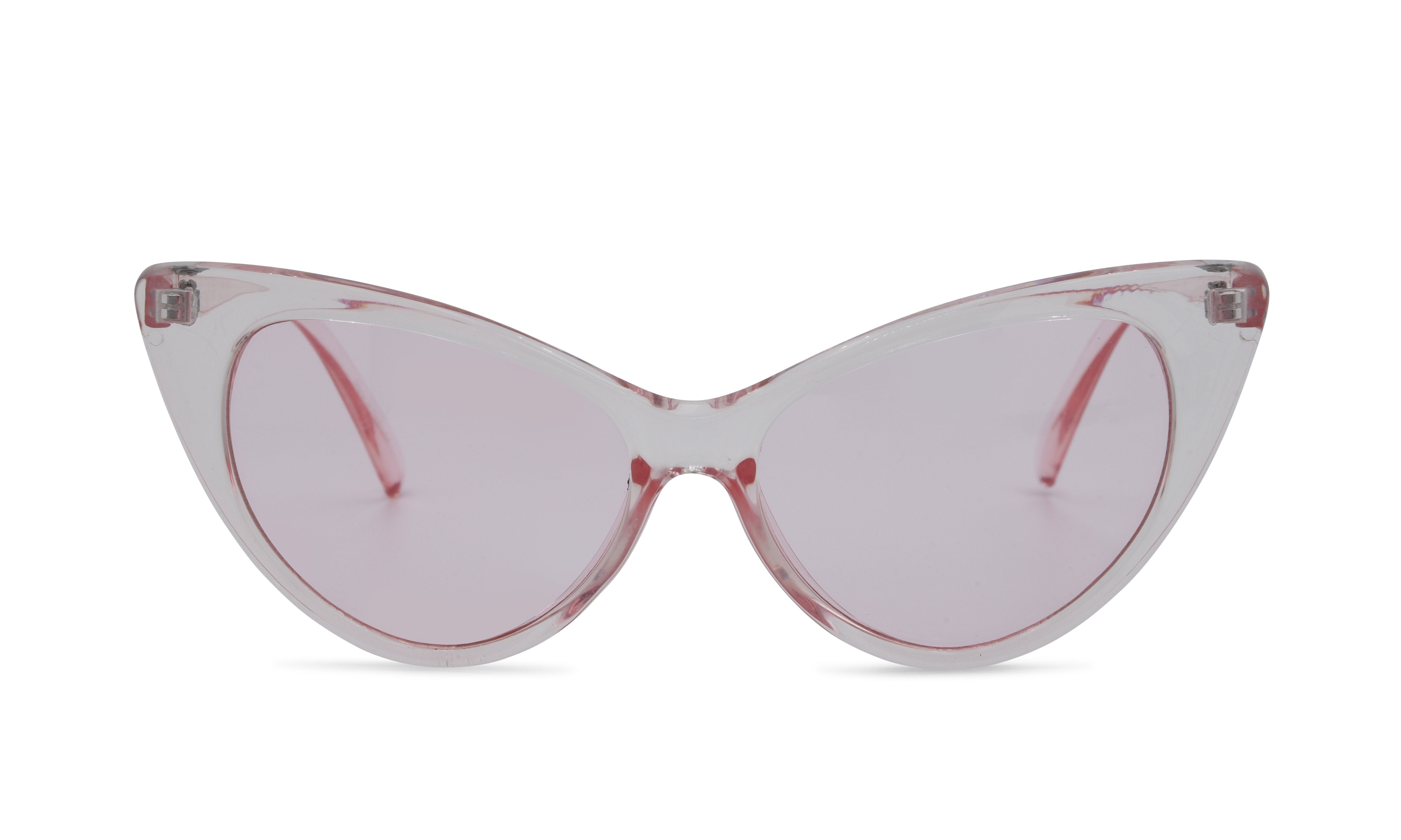 Pink clear dramatic cat eye glasses