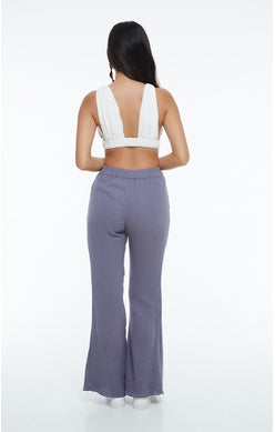 Plunging Off White Top