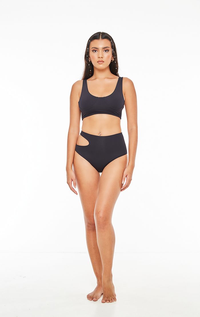 Black Cut Out Bottom