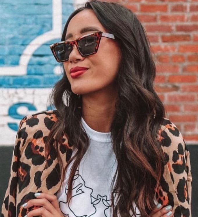 Tort rectangle cat eye glasses