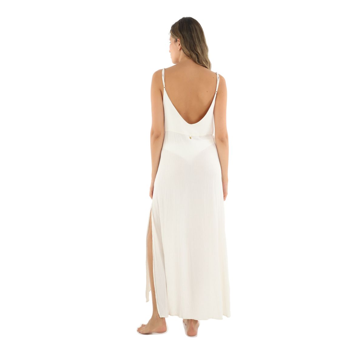 White Open Front Coverup Dress