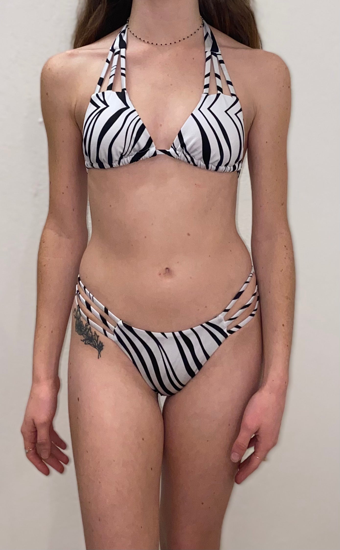 Strappy zebra bikini bottom