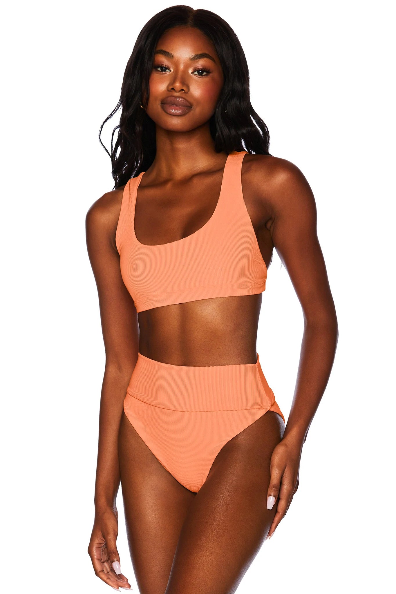 Ribbed High Waist Bikini Bottom – Xandra Swimwear