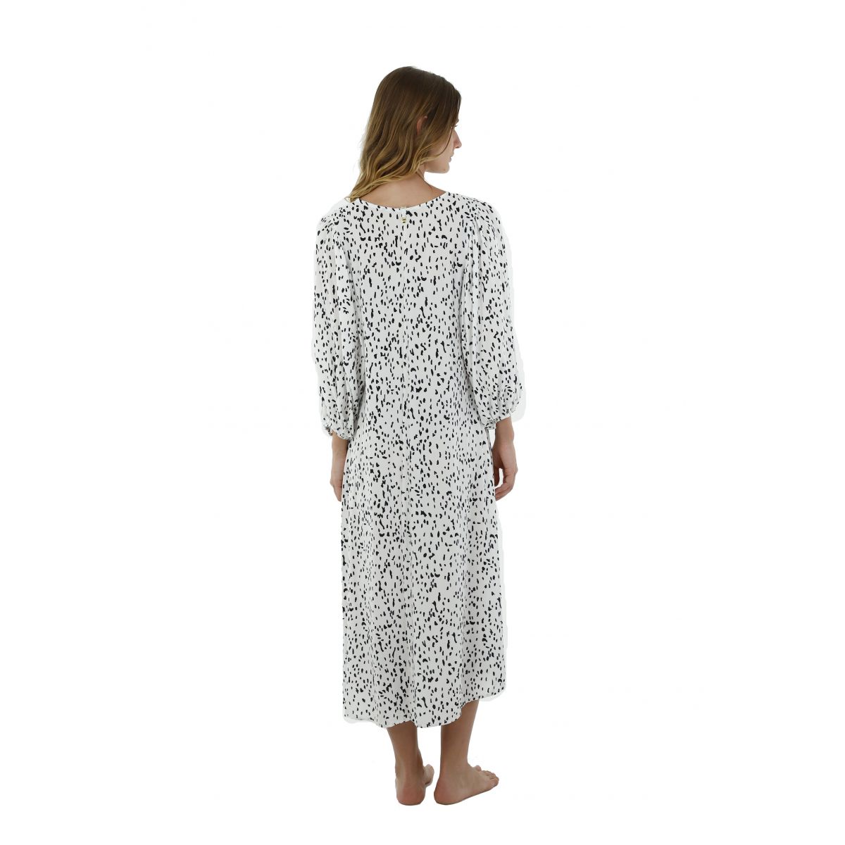 Long Sleeve Printed Cover Up Dress