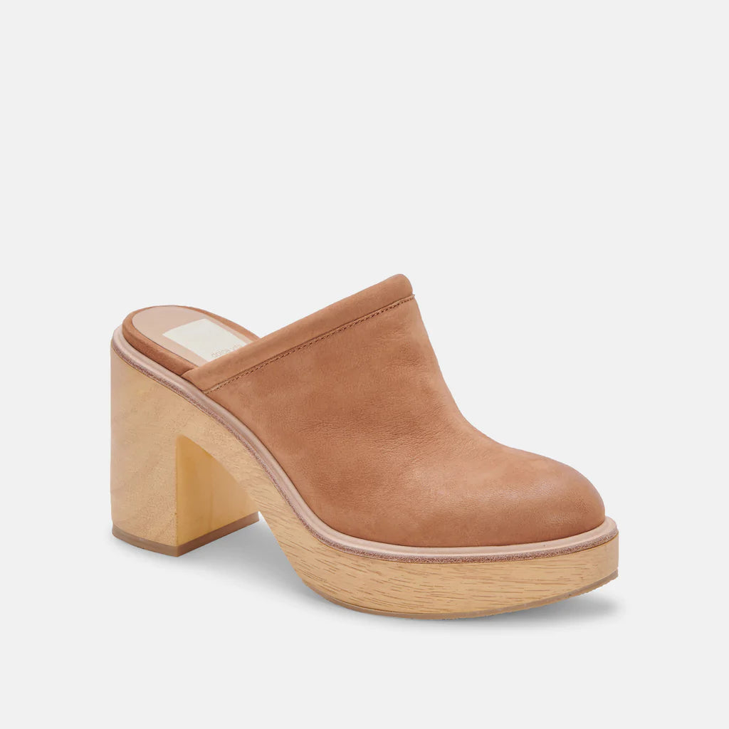 Chunky Leather Top Heels