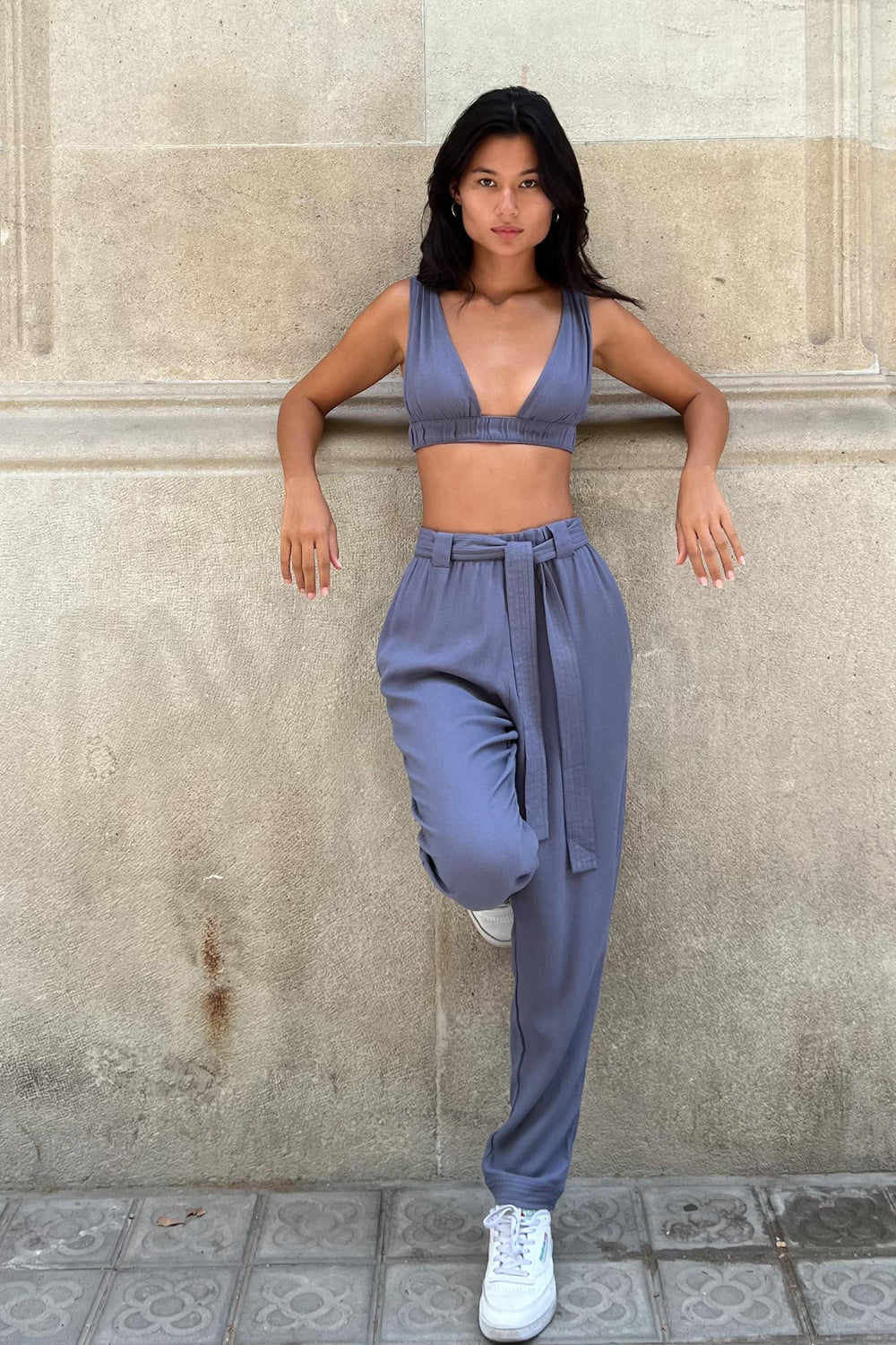 Wide Strap Plunging Top