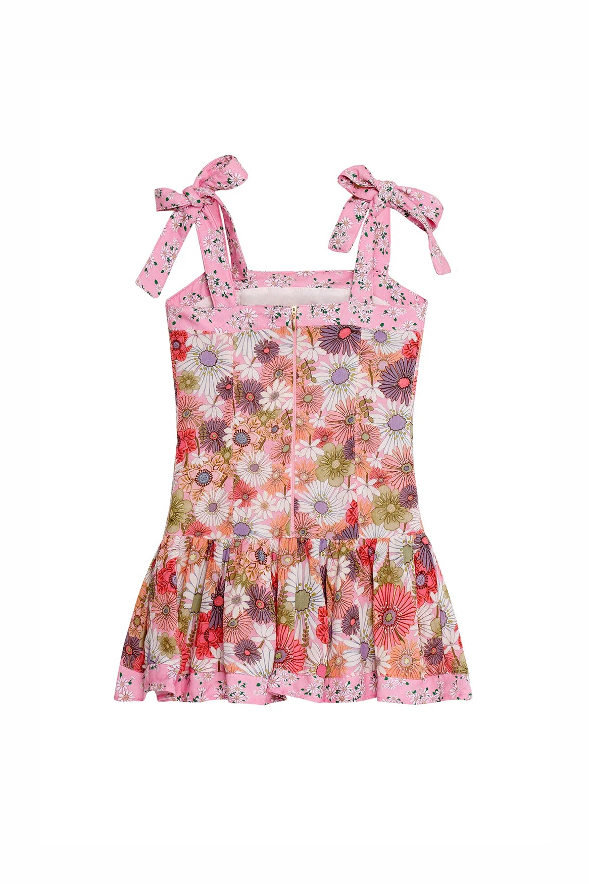 Pink Floral Print Kids Dress