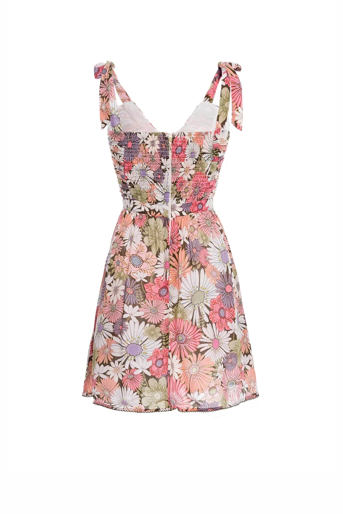 Short Floral Print V-Neck Dress