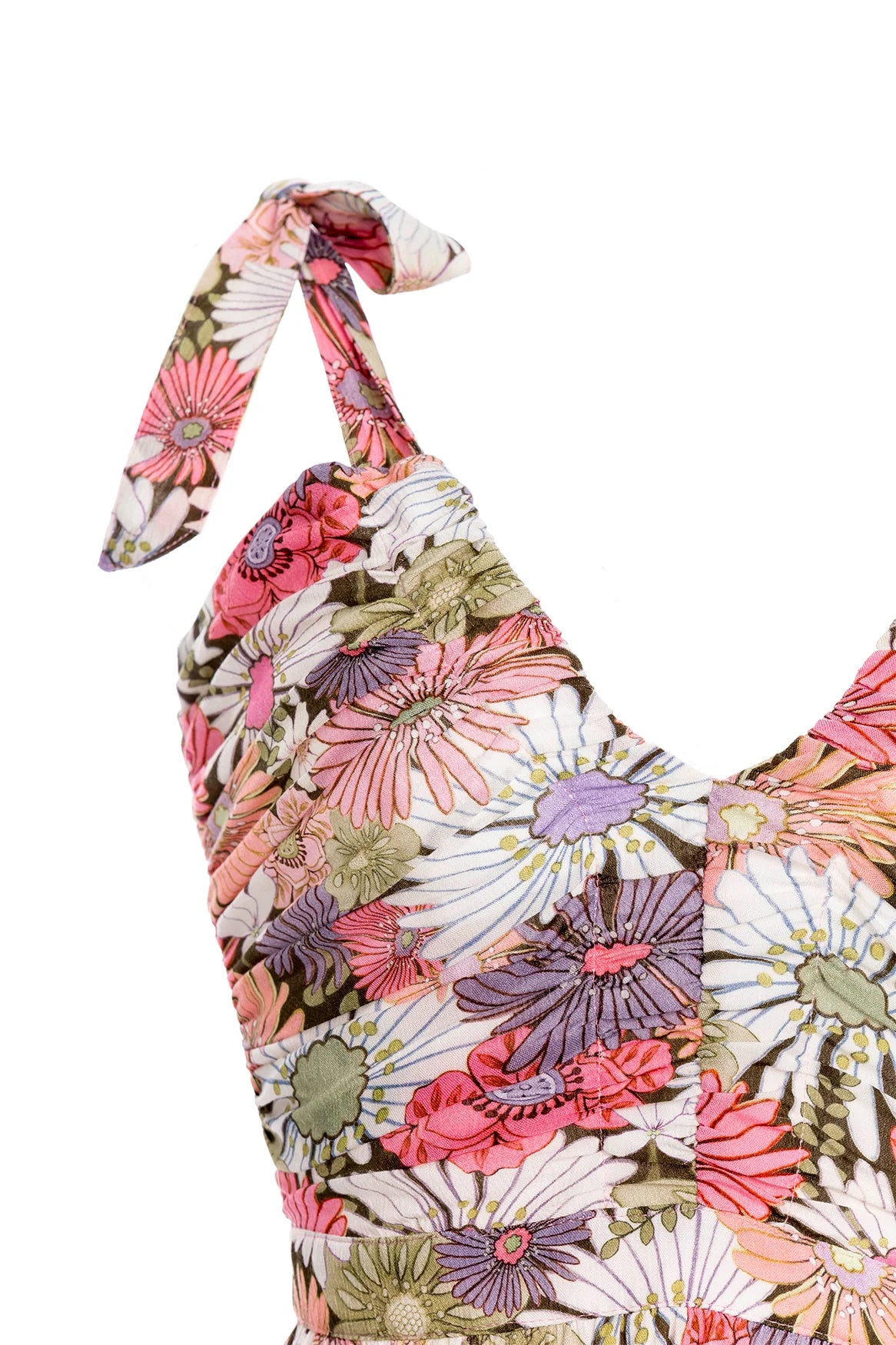 Short Floral Print V-Neck Dress