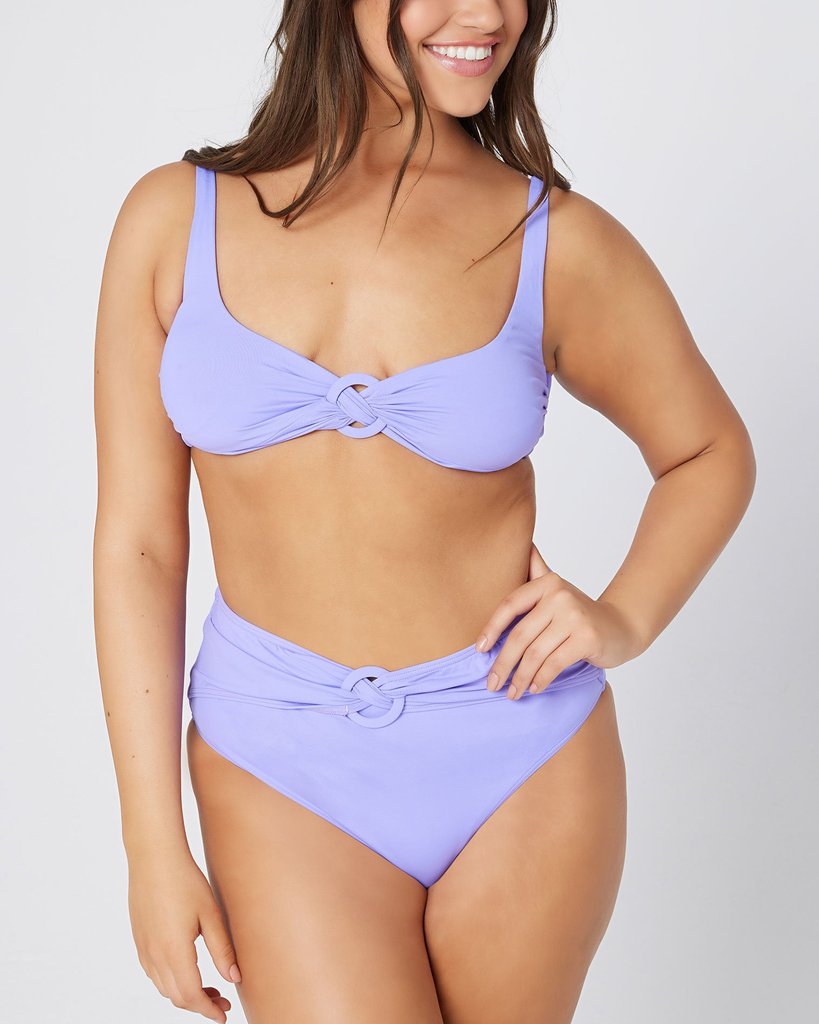 Ring Detailed Twist Front Bikini Bottom