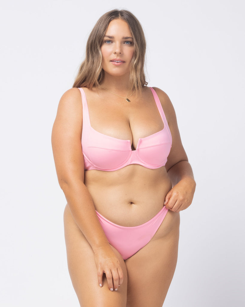 Pink Seamless Full Coverage Bikini Bottom