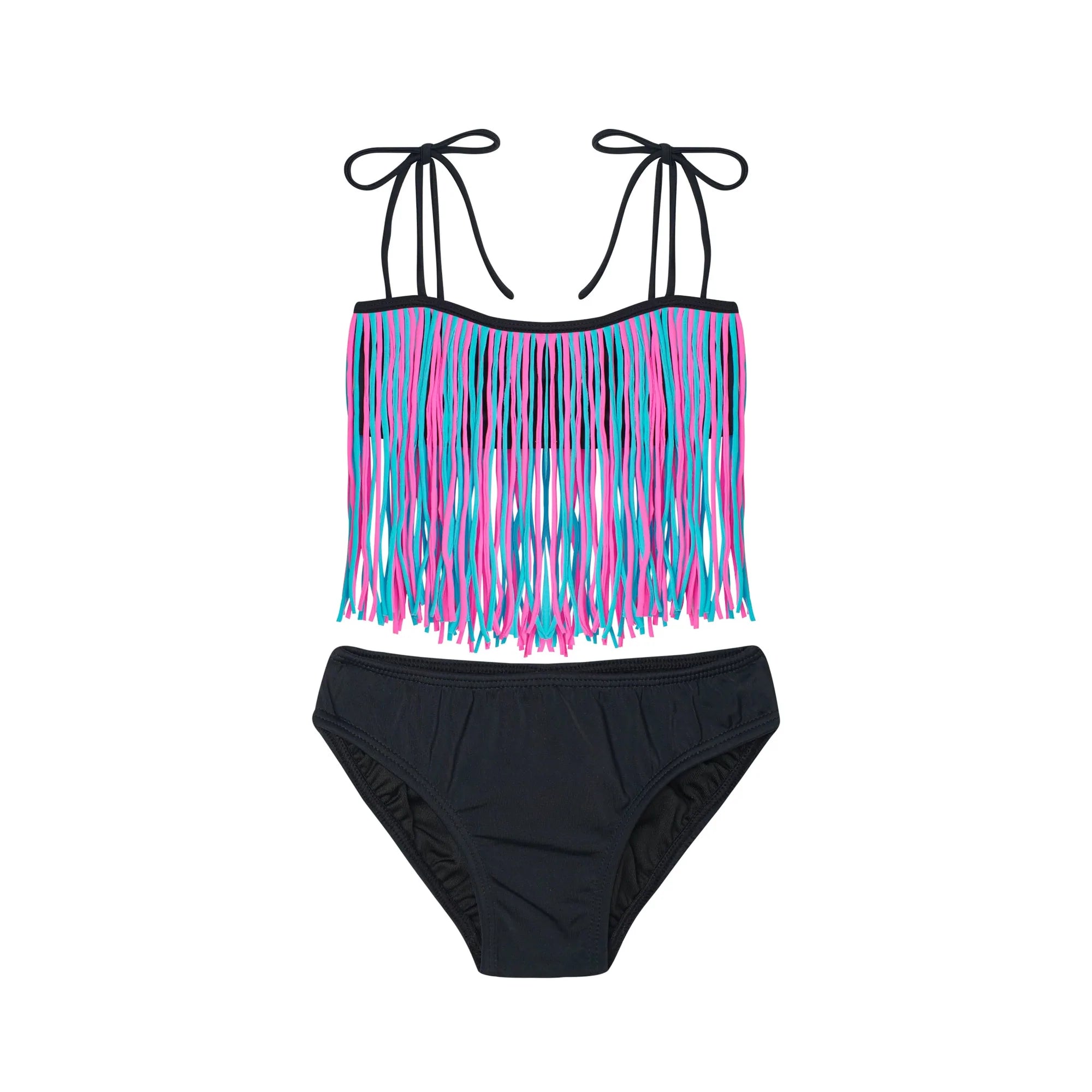 Kid's Multicolor Fringy Bikini Set
