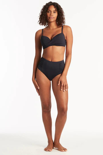 Gathered Side High Waist Bikini Bottom