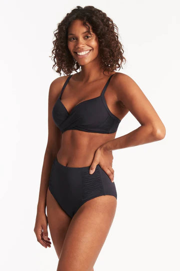 Cross Front Moulded Cup Underwire Bikini Top