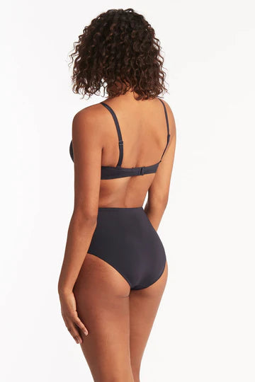 Gathered Side High Waist Bikini Bottom