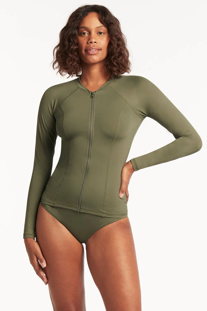 Long Sleeve Rash Vest Khaki