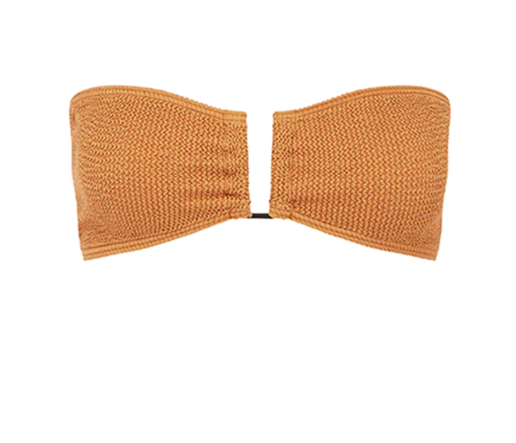 Strapless Burnt Orange Bandeau Bikini Top