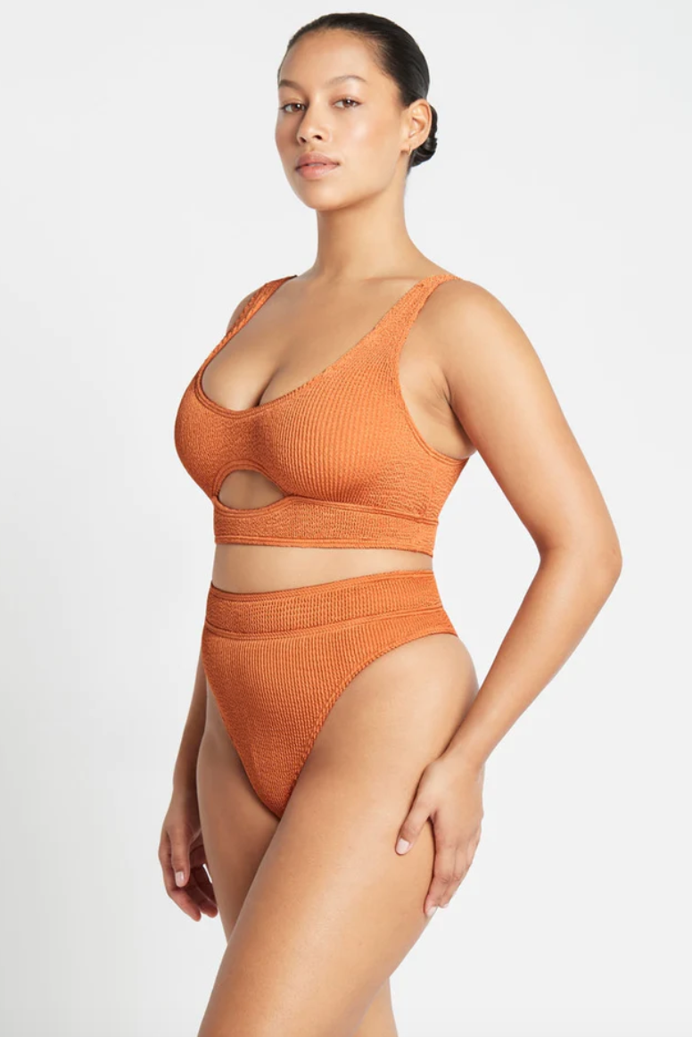 Burnt orange 2025 high waisted bikini
