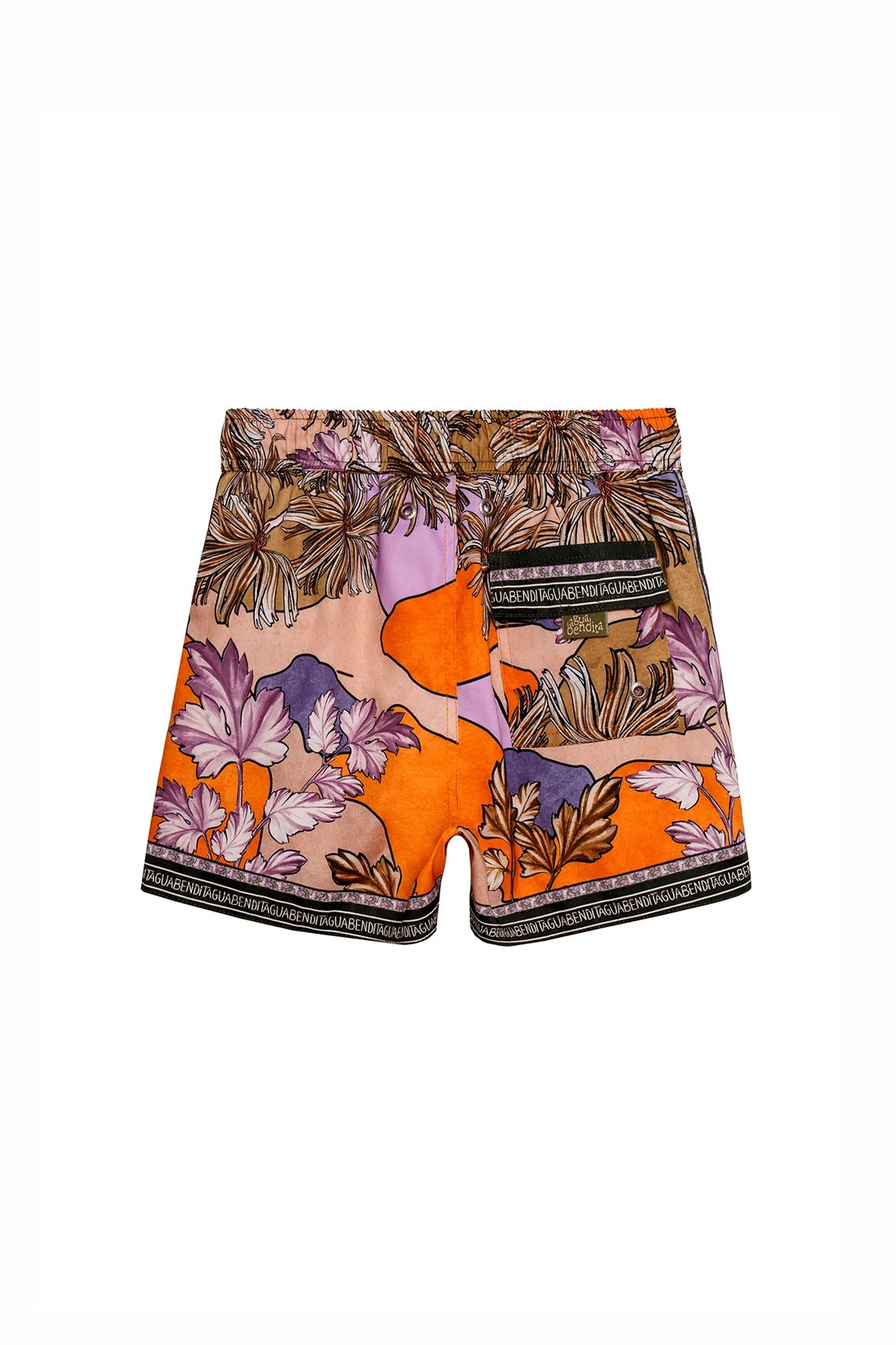 Kid's Tropical Print Swim Trunks