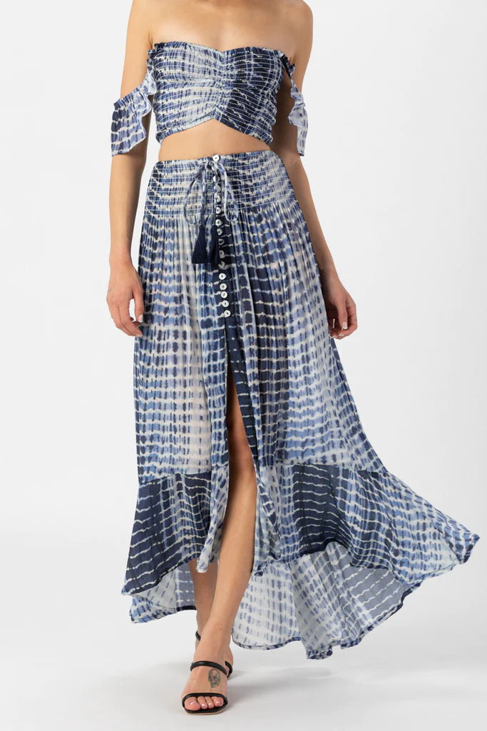 Smocked Tie Dye Crop Top