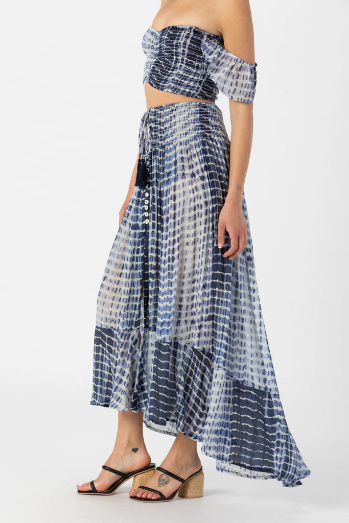 Smocked Tie Dye Crop Top