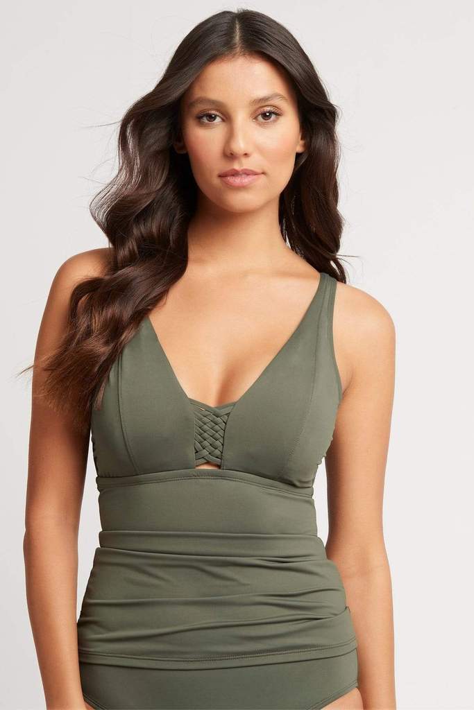 Dark Green Tankini Top