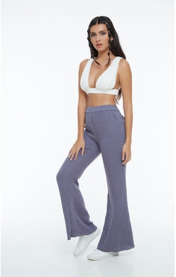 Plunging Off White Top