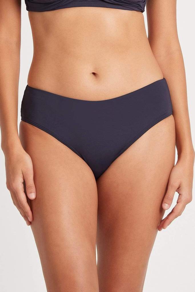 Navy Blue Full Coverage Hipster Bikini Bottom