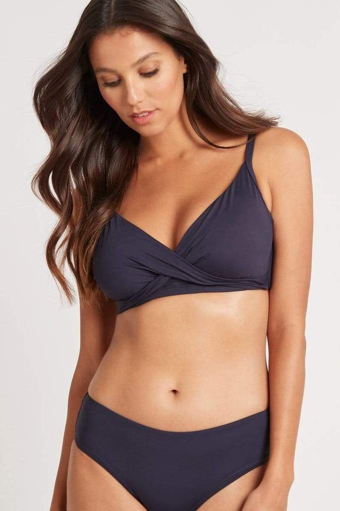 Navy Blue Full Coverage Hipster Bikini Bottom