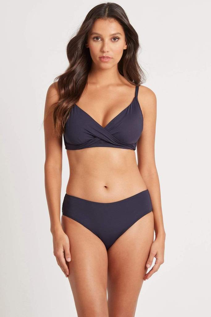 Navy Blue Full Coverage Hipster Bikini Bottom