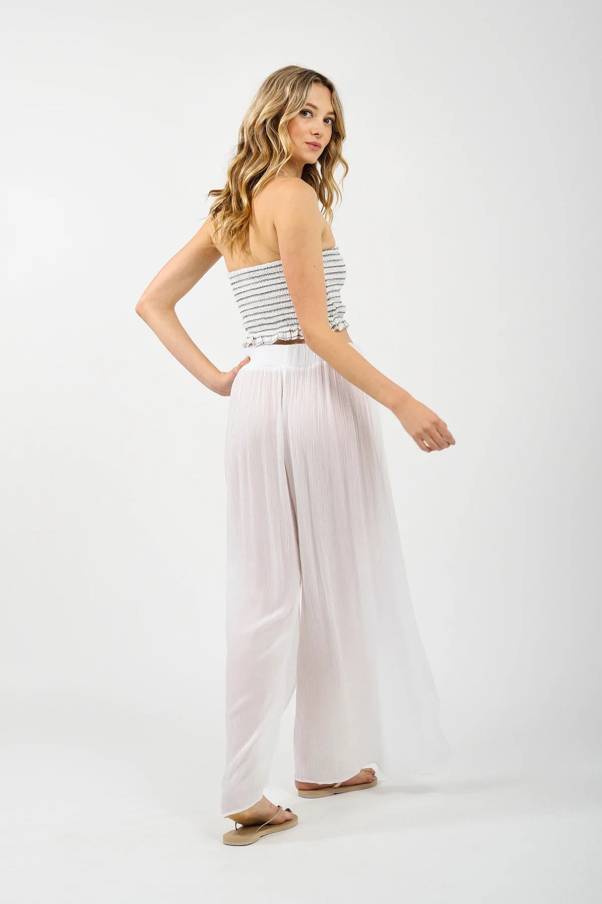 Split Side White Pants