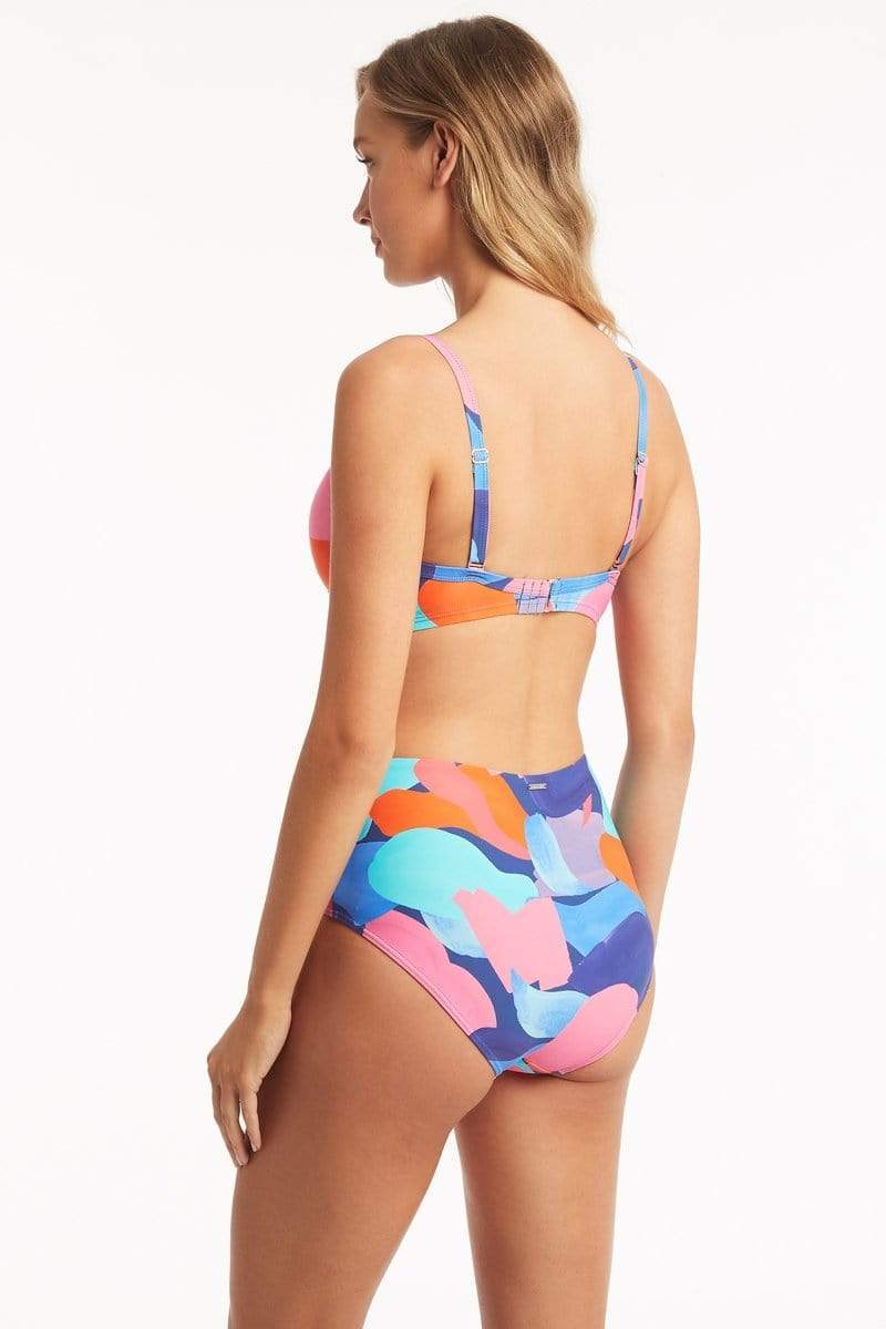 Printed High Waist Full Coverage Swim Bottom
