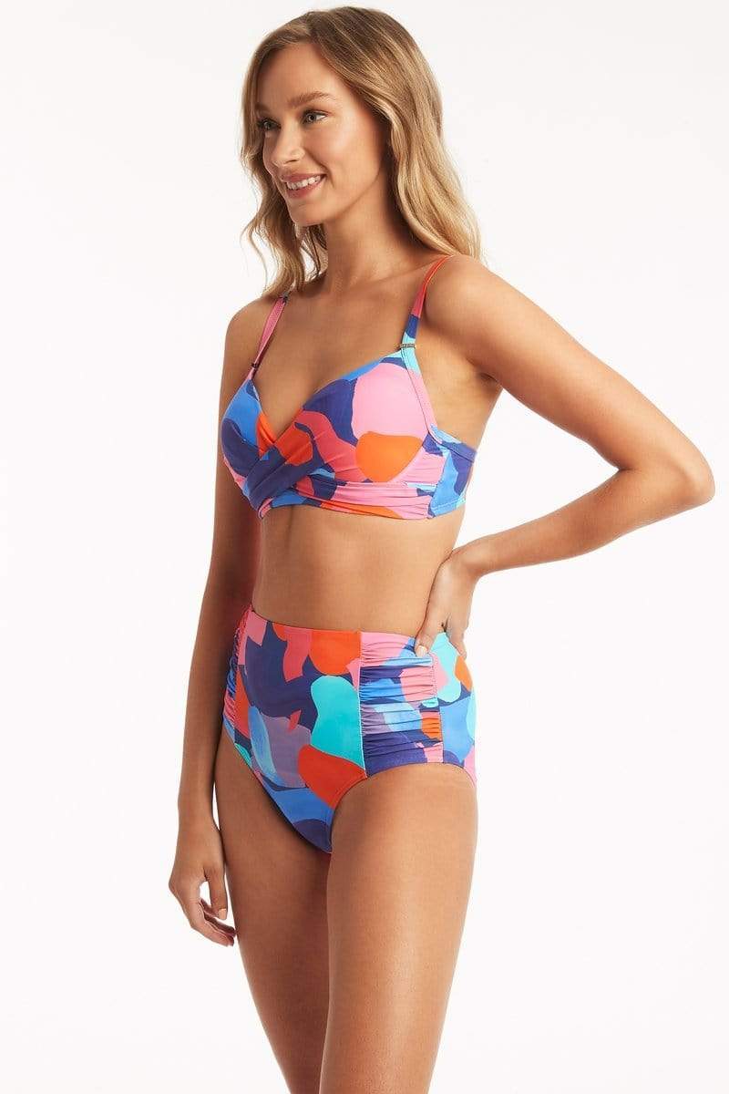 Printed High Waist Full Coverage Swim Bottom