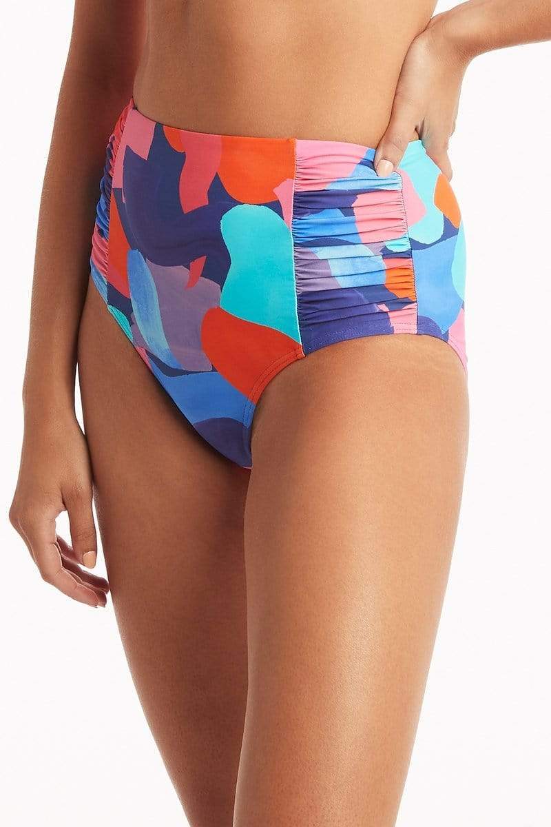 Printed High Waist Full Coverage Swim Bottom