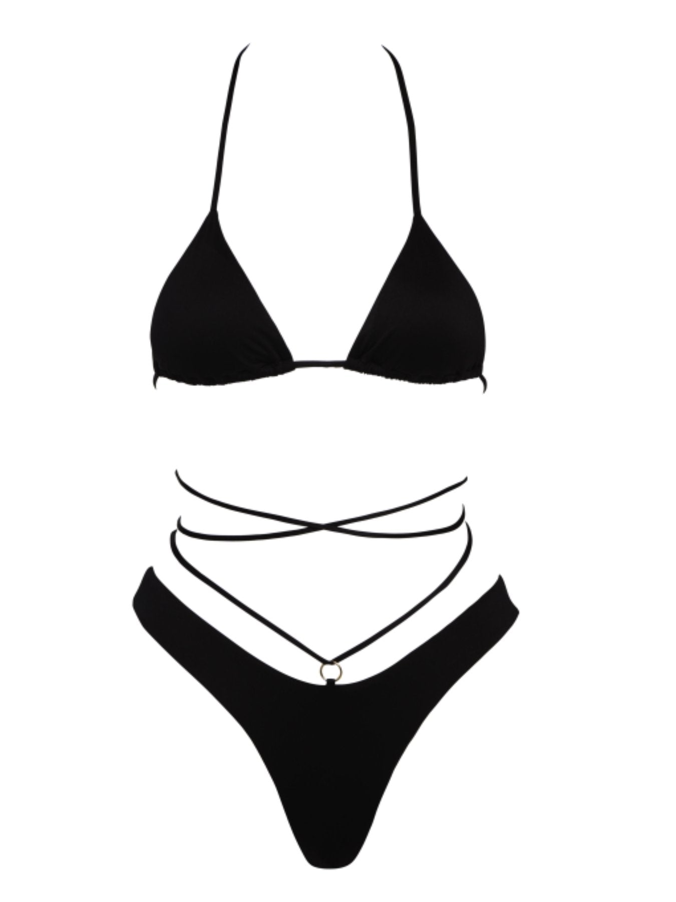 Black Criss Cross Bikini Bottom