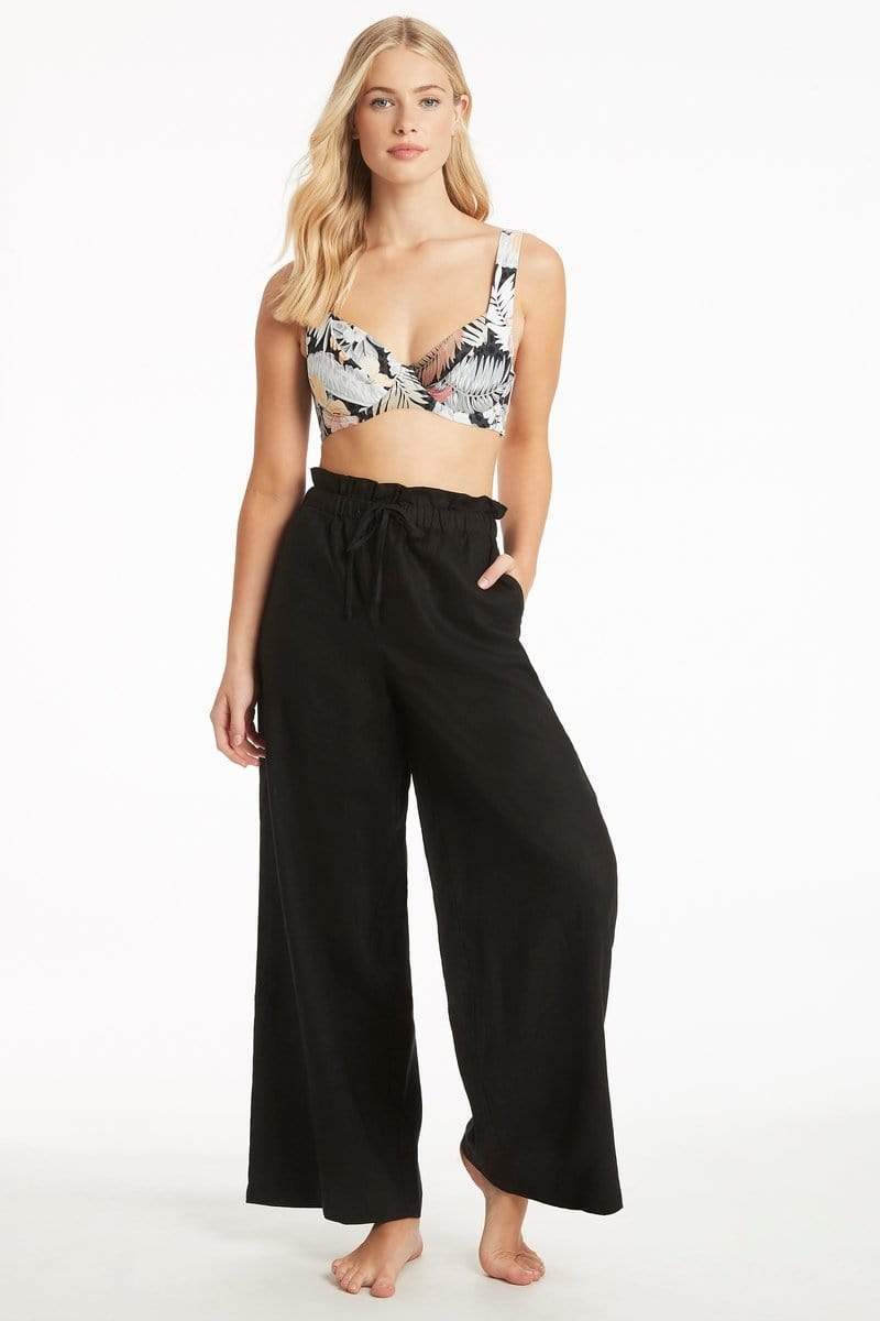Black Linen Beach Pant
