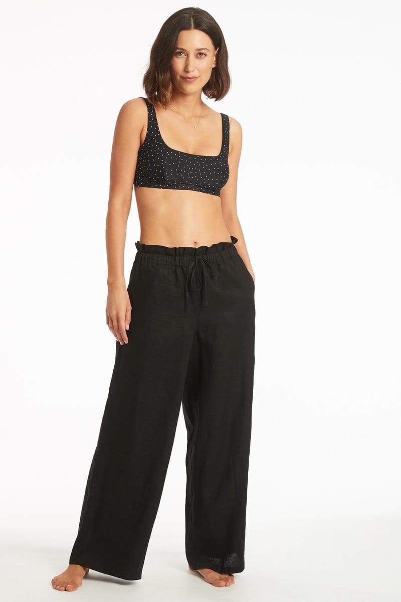 Black Linen Beach Pant
