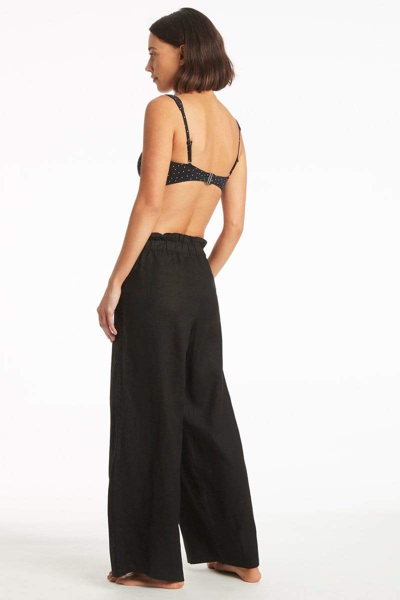 Black Linen Beach Pant