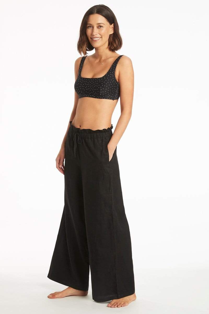 Black Linen Beach Pant