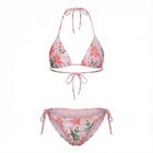 Tie side bikini bottom in colorful floral print