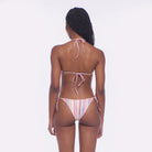 Triangle top with adjustable straps in multicolor striped print