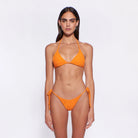 Adjustable triangle top with texture in orange