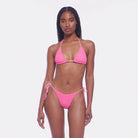 Adjustable triangle top in pink texture