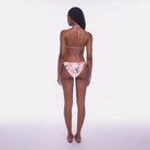 Tie side bikini bottom in colorful floral print