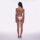 Colorful tie side bikini bottom with vertical stripe print
