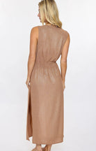Shimmery gold coverup with a tie front