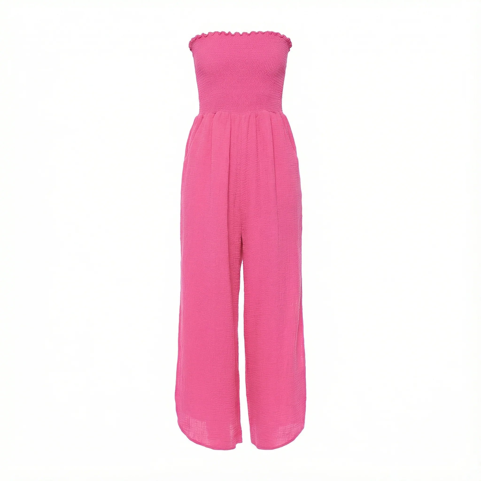 Strapless pink jumpsuit