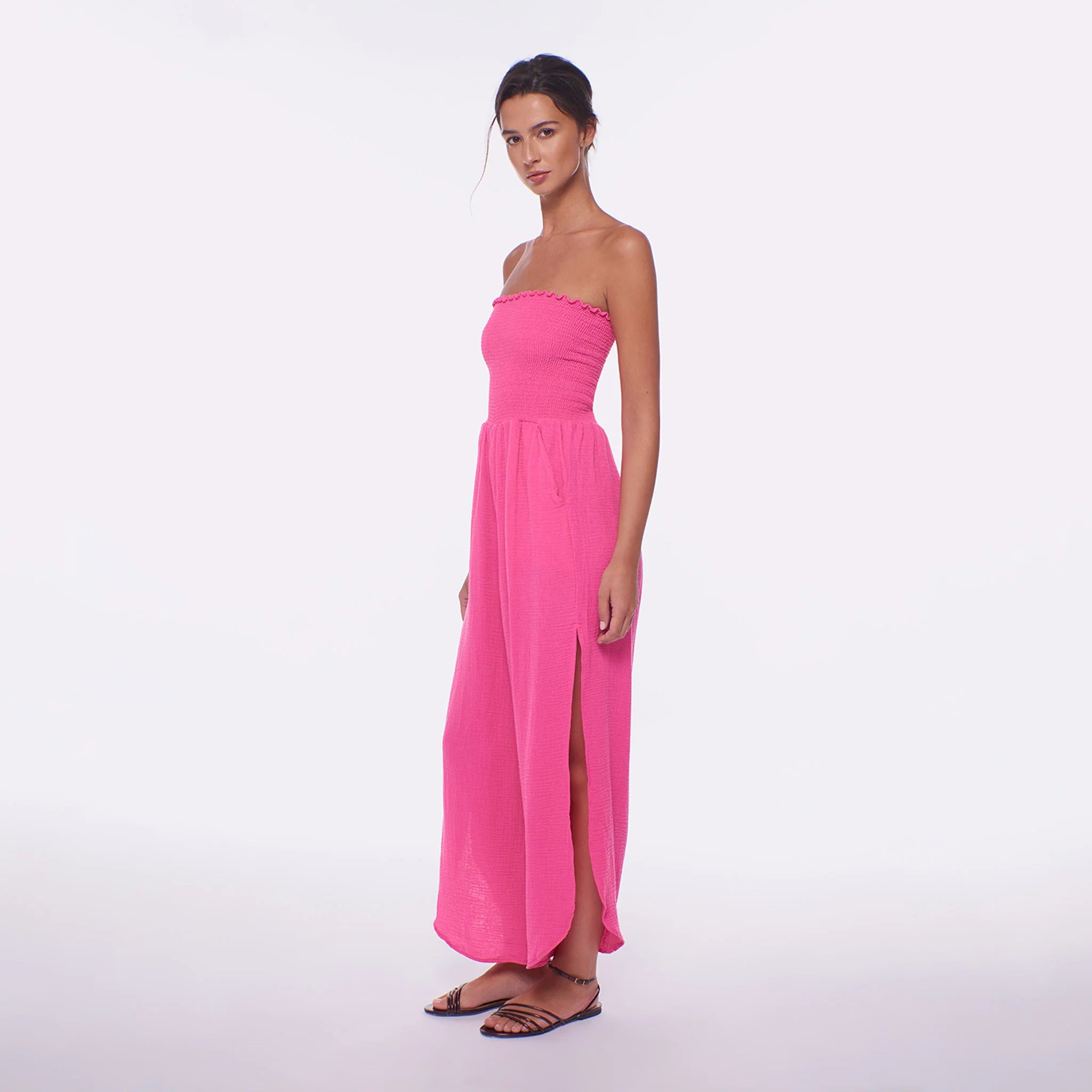 Strapless pink jumpsuit